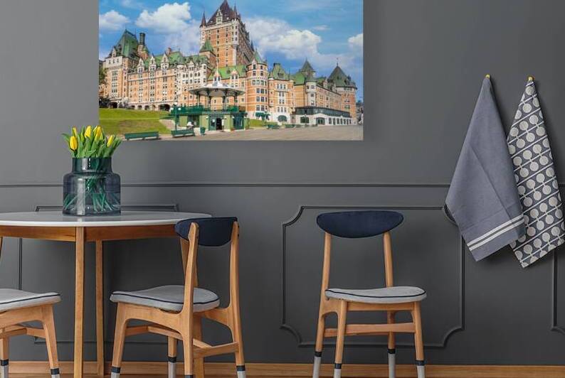 Canada Chateau Frontenac in Quebec historic center with panoramic views of Saint Lawrence River by Elijah Lovkoff
