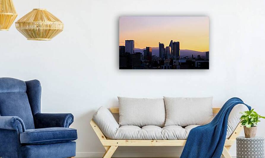 Panoramic skyline view of Mexico City business and Financial center close to Paseo De Reforma by Elijah Lovkoff