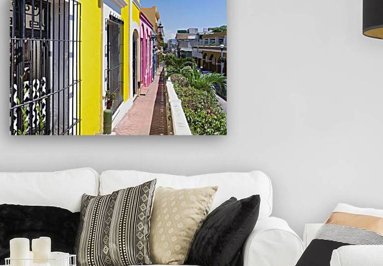 Mexico Mazatlan Colorful old city streets in historic city center near El Malecon promenade ocean shore Zona Hotelera Hotel Zone and central Mazatlan Basilica cathedral by Elijah Lovkoff