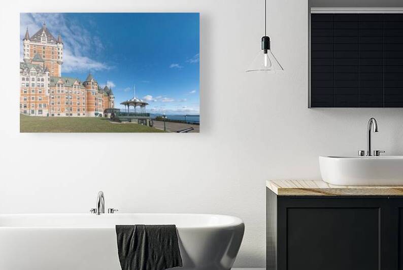 Canada Chateau Frontenac in Quebec historic center with panoramic views of Saint Lawrence River by Elijah Lovkoff