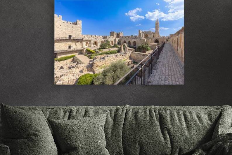 Jerusalem Israel landmark citadel Migdal David Tower of David in Old City near Jaffa Gate by Elijah Lovkoff