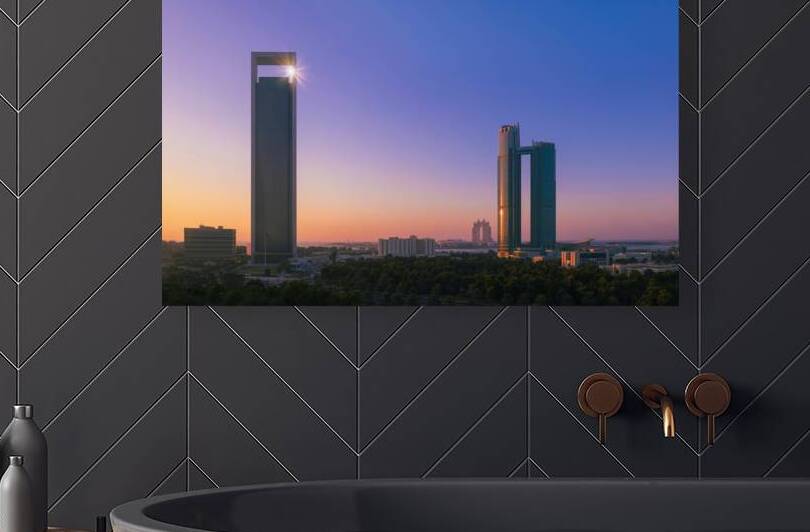 UAE United Arab Emirates Abu Dhabi downtown panorama and financial center skyline by Elijah Lovkoff