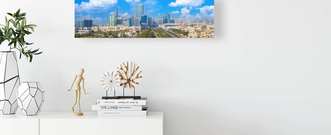 UAE United Arab Emirates Abu Dhabi downtown panorama and financial center skyline by Elijah Lovkoff