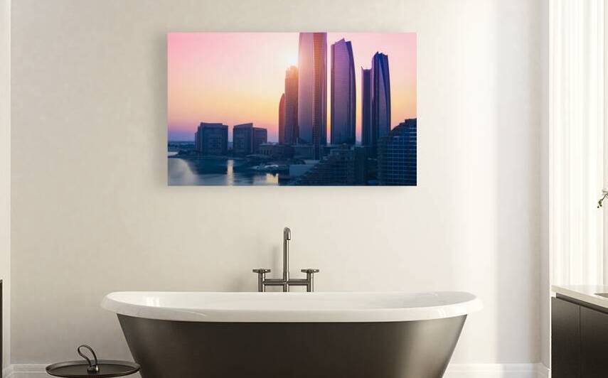 UAE United Arab Emirates Abu Dhabi waterfront downtown marina and coastal panorama and skyline by Elijah Lovkoff