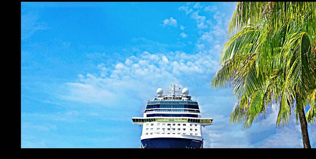 Cruise ship on Saint Croix Frederiksted US Virgin Islands on Caribbean vacation by Elijah Lovkoff