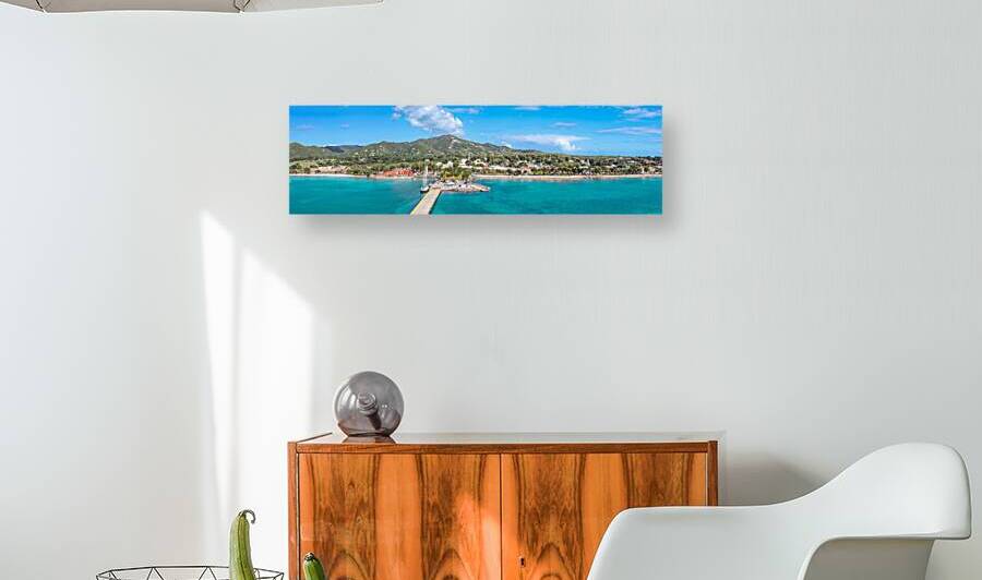 Panoramic skyline view of Saint Croix Frederiksted US Virgin Islands on Caribbean vacation by Elijah Lovkoff