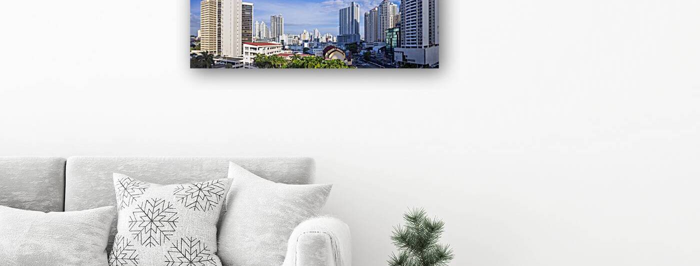 Panoramic view of skyline of Panama City downtown and financial center by Elijah Lovkoff
