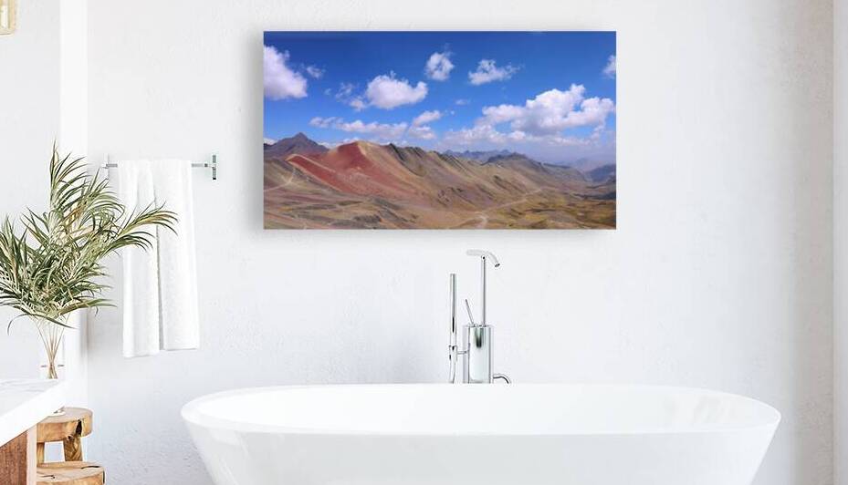 Peru Cusco scenic landscape Rainbow mountain of 7 colors near Sacred Valley and Ausangate Glacier by Elijah Lovkoff