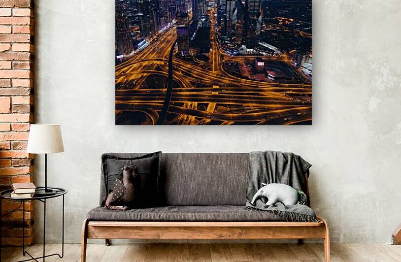 UAE Dubai panoramic skyline view of city downtown and Dubai Mall by Elijah Lovkoff