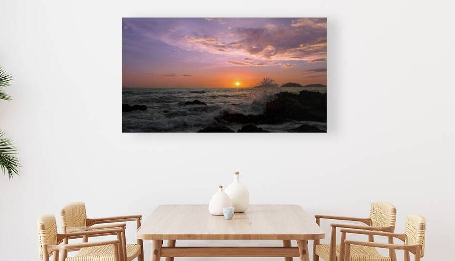 Mazatlan beaches sunsets and scenic slow motion ocean swells and waves near Malecon sea promenade by Elijah Lovkoff
