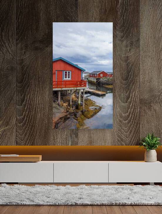 Scenic fishing village A in Lofoten Islands with authentic fishermen sheds and museum by Elijah Lovkoff