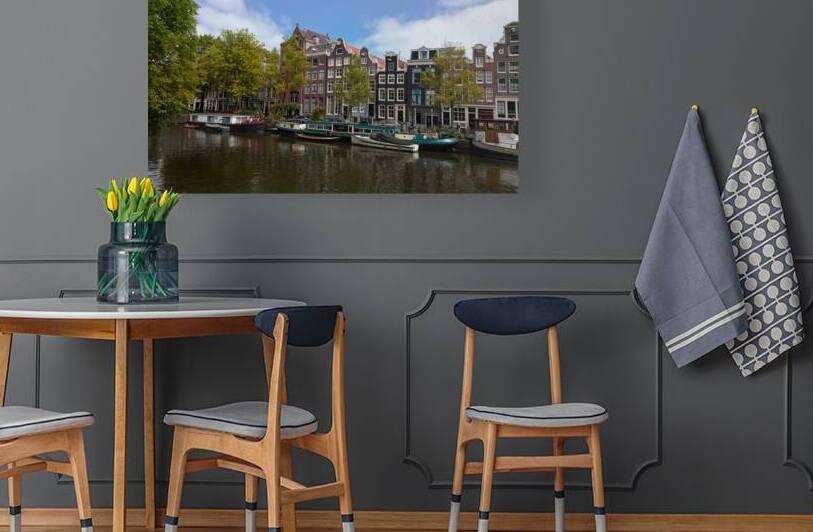Holland Amsterdam canals with scenic bridges and historic city center UNESCO World Heritage site by Elijah Lovkoff