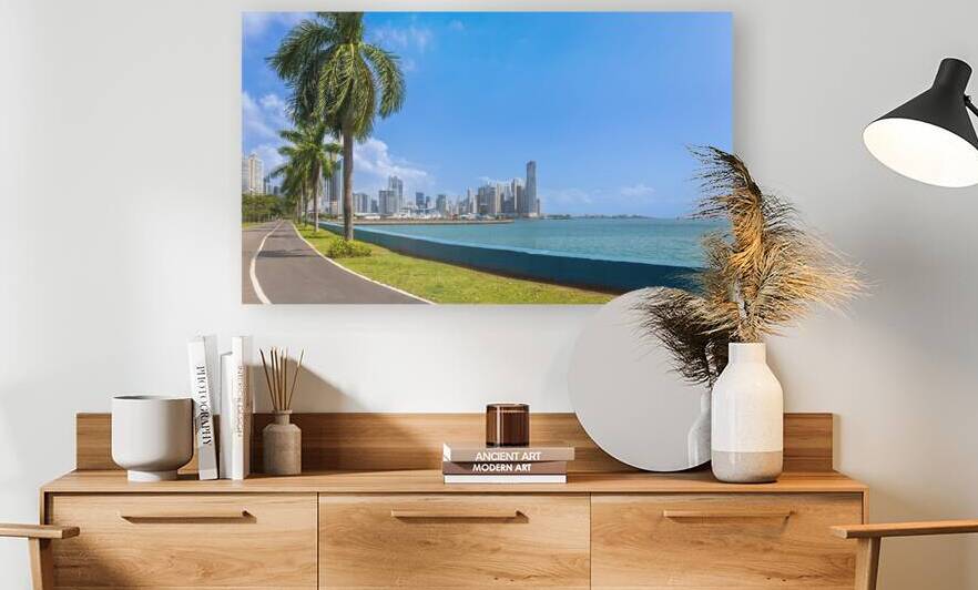 Panoramic view of skyline of Panama City downtown and financial center by Elijah Lovkoff