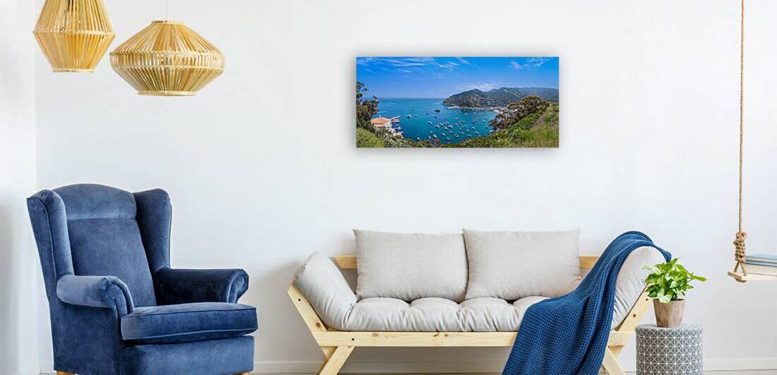 USA California panoramic view of Catalina Island Bay and Avalon. Chimes Lookout.  by Elijah Lovkoff