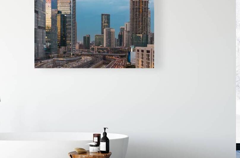 Israel Tel Aviv financial business district skyline with shopping malls and high tech offices by Elijah Lovkoff