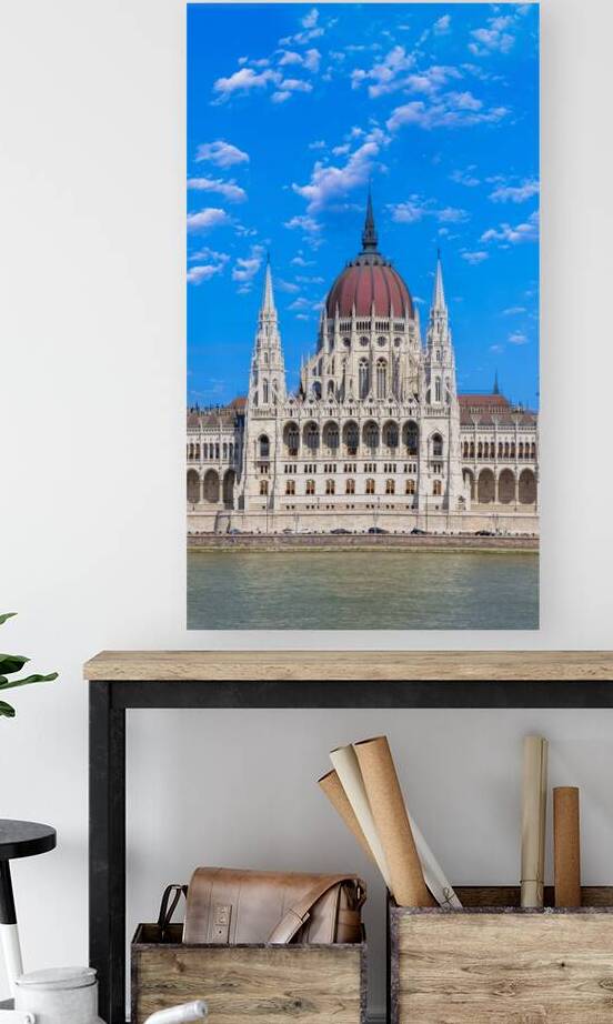 Hungary panoramic view of the Parliament and Budapest city skyline of historic center by Elijah Lovkoff