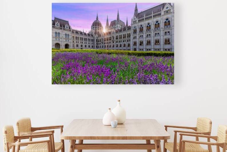 Hungary panoramic view of the Parliament and Budapest city skyline of historic center by Elijah Lovkoff