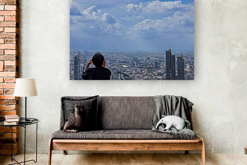 Panoramic view of Bangkok skyline downtown in business financial center from King Power Mahanakhon by Elijah Lovkoff