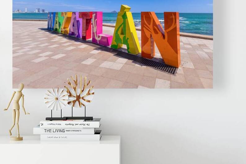 Mexico Mazatlan Letters at entrance to Golden Zone Zona Dorada touristic beach and resort zone by Elijah Lovkoff