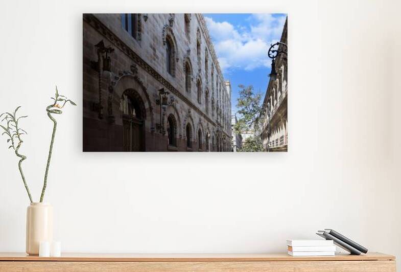 Mexico City streets in historic center near Zocalo Square and Mexico City cathedral. by Elijah Lovkoff