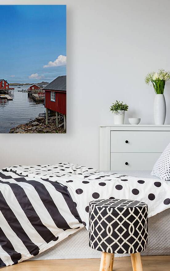 Scenic fishing village A in Lofoten Islands with authentic fishermen sheds and museum by Elijah Lovkoff