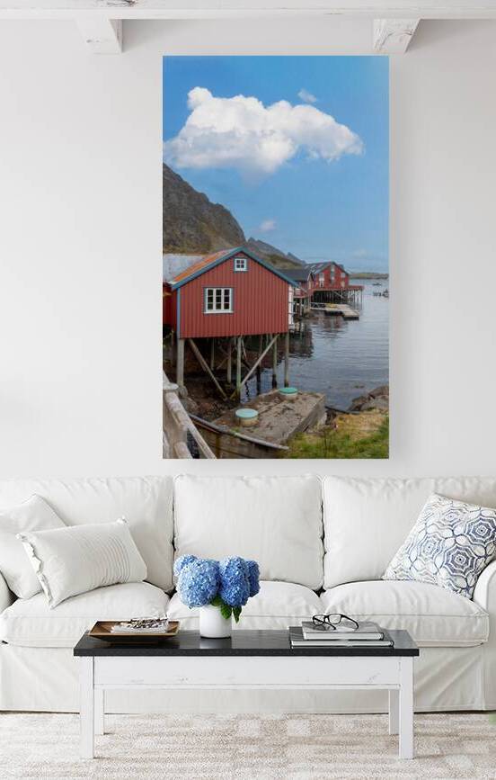 Scenic fishing village A in Lofoten Islands with authentic fishermen sheds and museum by Elijah Lovkoff