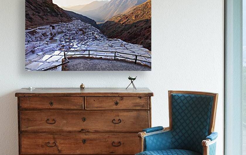Scenic salinas Maras Salt mines in Sacred Valley Valle Sagrado in Cusco Peru by Elijah Lovkoff