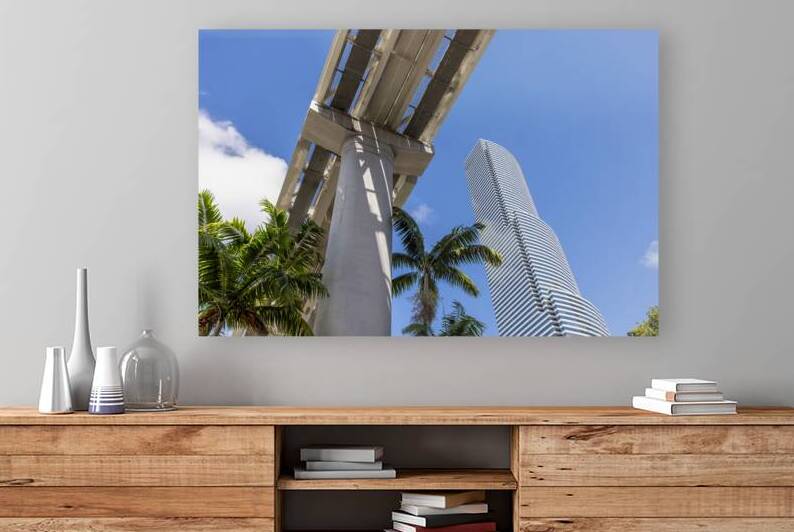 Miami downtown financial skyline and business shopping center near Biscayne bay and South beach by Elijah Lovkoff