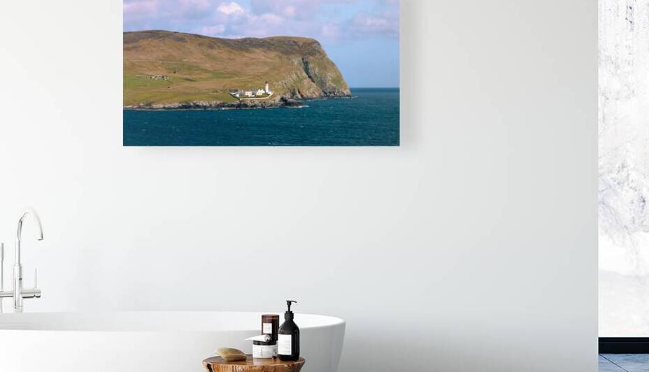 Scotland Shetland scenery in England with cliffs ocean views and green pastures by Elijah Lovkoff