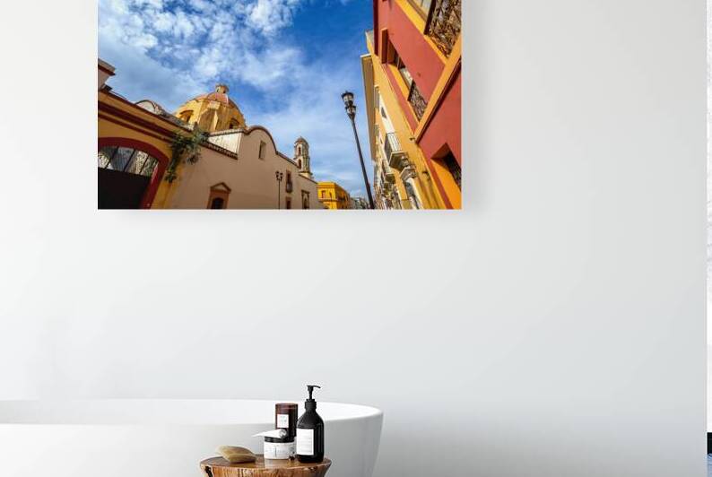 Oaxaca Mexico Scenic old city streets and colorful colonial buildings in historic city center by Elijah Lovkoff