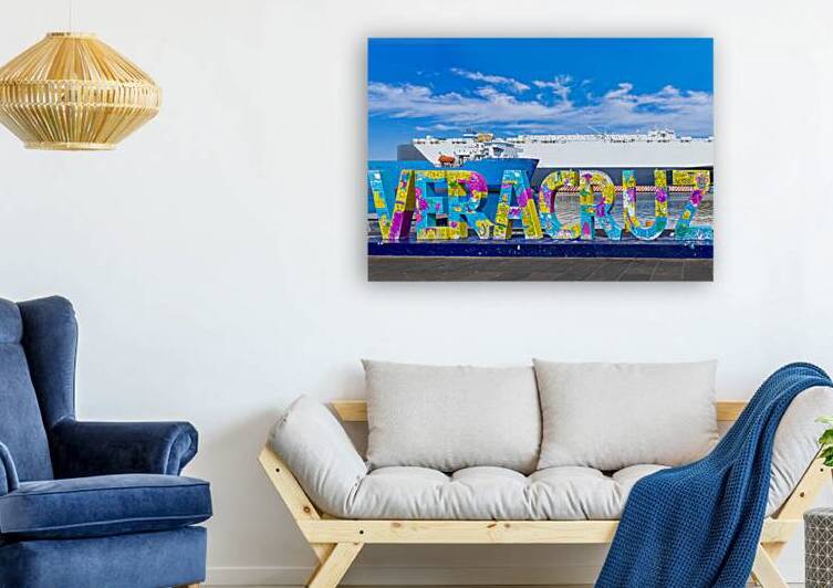 Panoramic view of Veracruz city port wharf and cargo ships at the docks. Largest port in Mexico serving international and domestic routes by Elijah Lovkoff