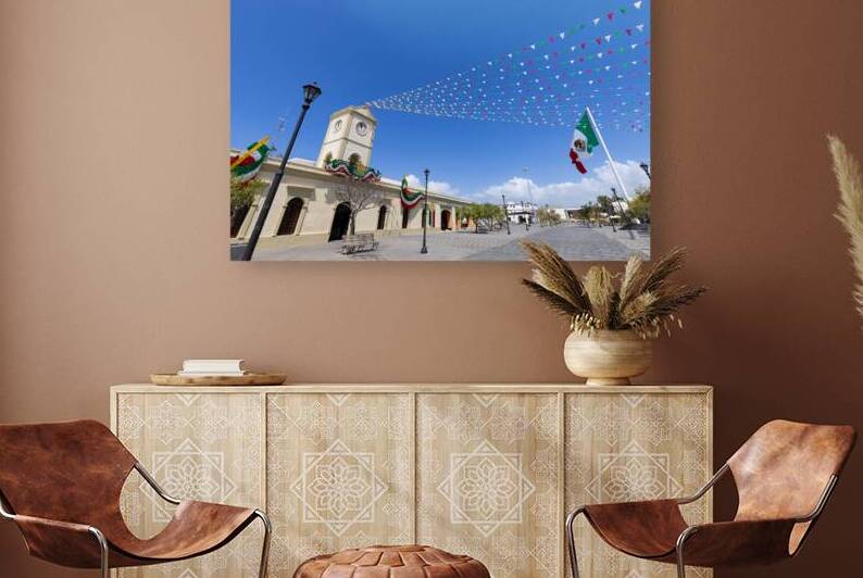 Scenic colonial streets and architecture of San Jose del Cabo in historic city center hub for culture and numerous art galleries by Elijah Lovkoff