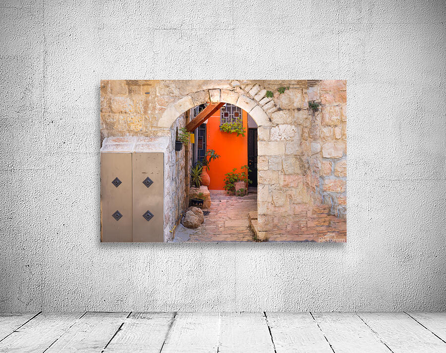 Israel Jerusalem old narrow streets of Nahlaot historic neighborhood with many small synagogues Wall Preview