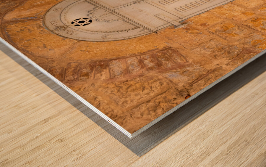 Israel Jerusalem old narrow streets of Nahlaot historic neighborhood with many small synagogues Wood print