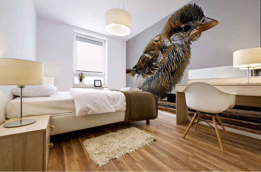 Eurasian tree sparrow Mural print