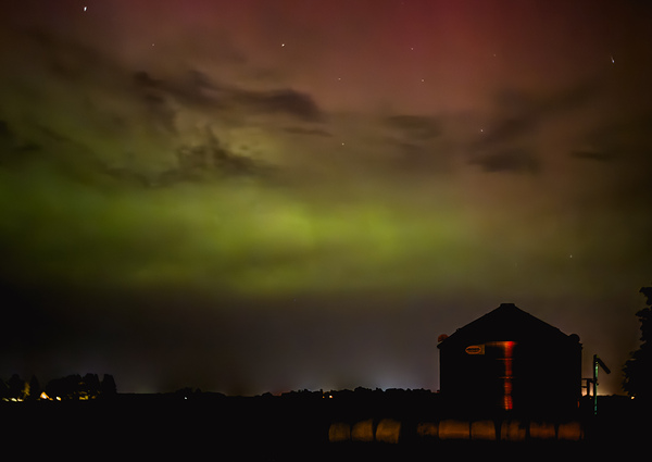 Prairie Lights: Aurora Over the Farm Digital Download