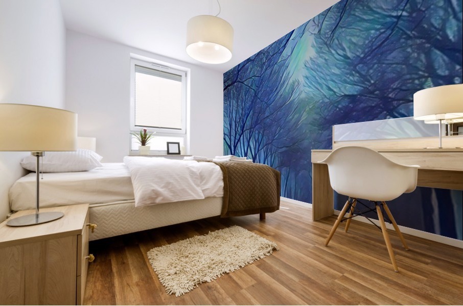 study in blue Mural print