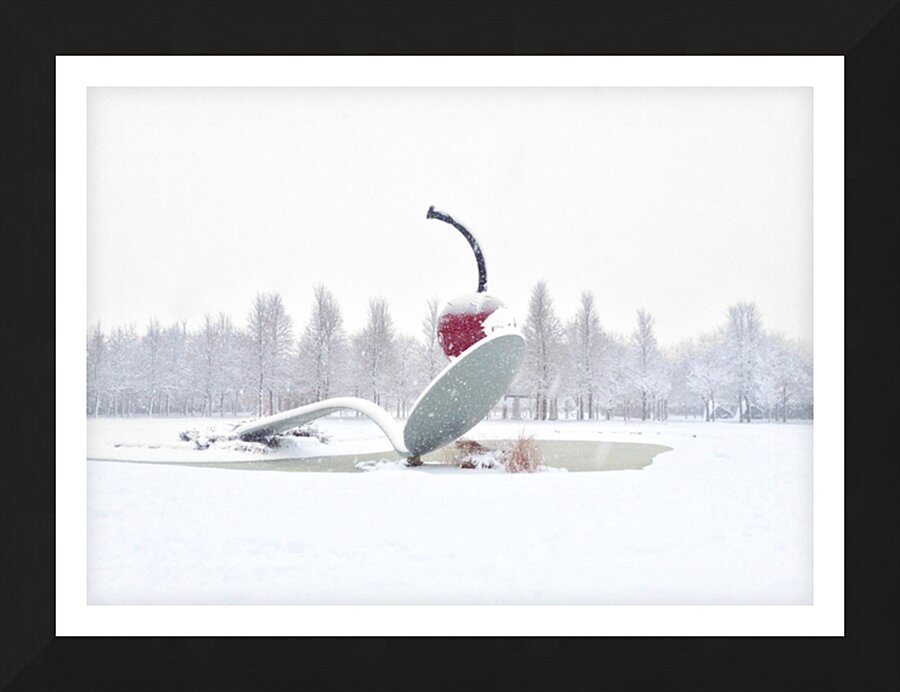 Spoon & Cherry in Winter Picture Frame print