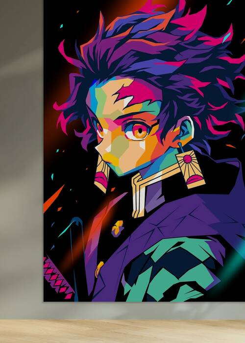 tanjiro kamado face pop art by ardani