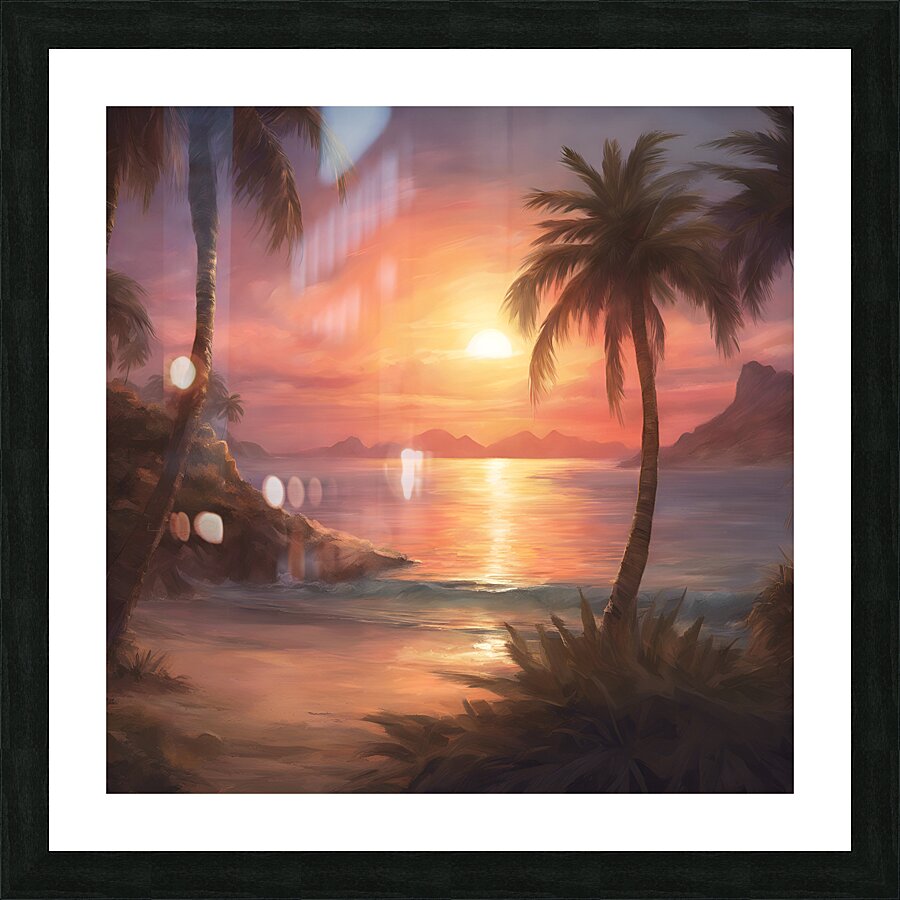 landscape with sunset junel Picture Frame print
