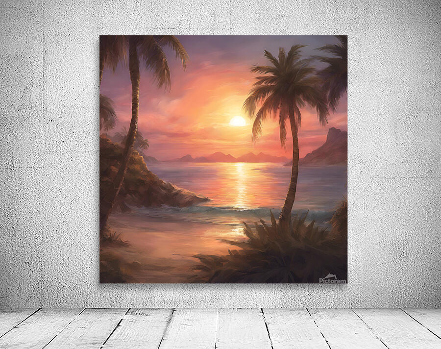 landscape with sunset junel Wall Preview