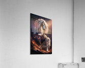 majestic white maned stallion powerful stance int Acrylic Print