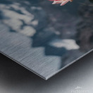 nestled amidst a rugged mountain landscape a soli Metal print