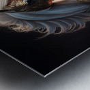 majestic white maned stallion powerful stance int Metal print