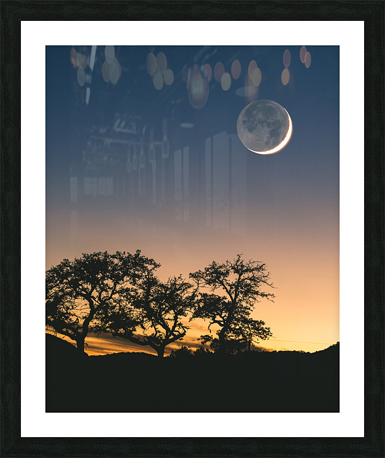Moon Rising Over the Sunset Picture Frame print