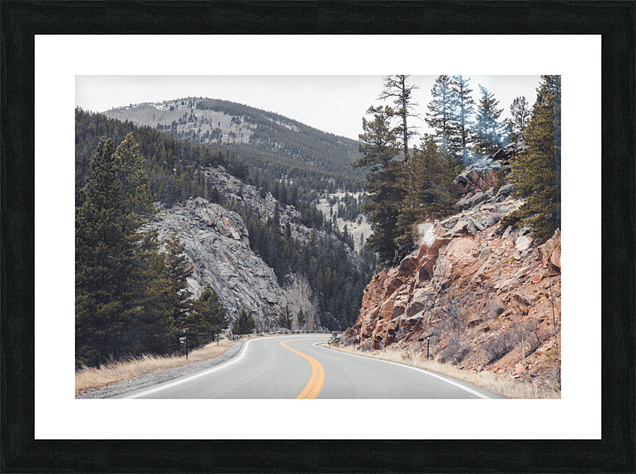 Mountain Road In Winter Picture Frame print