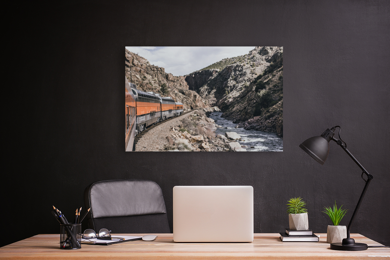 Train in the Mountains Reproduction
