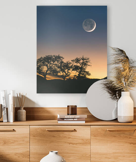 Moon Rising Over the Sunset Reproduction