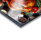 Roasted chicken on wooden board 9 Acrylic print
