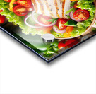 Chicken salad with tomato lettuce on wooden board 1715271953.3073 Acrylic print